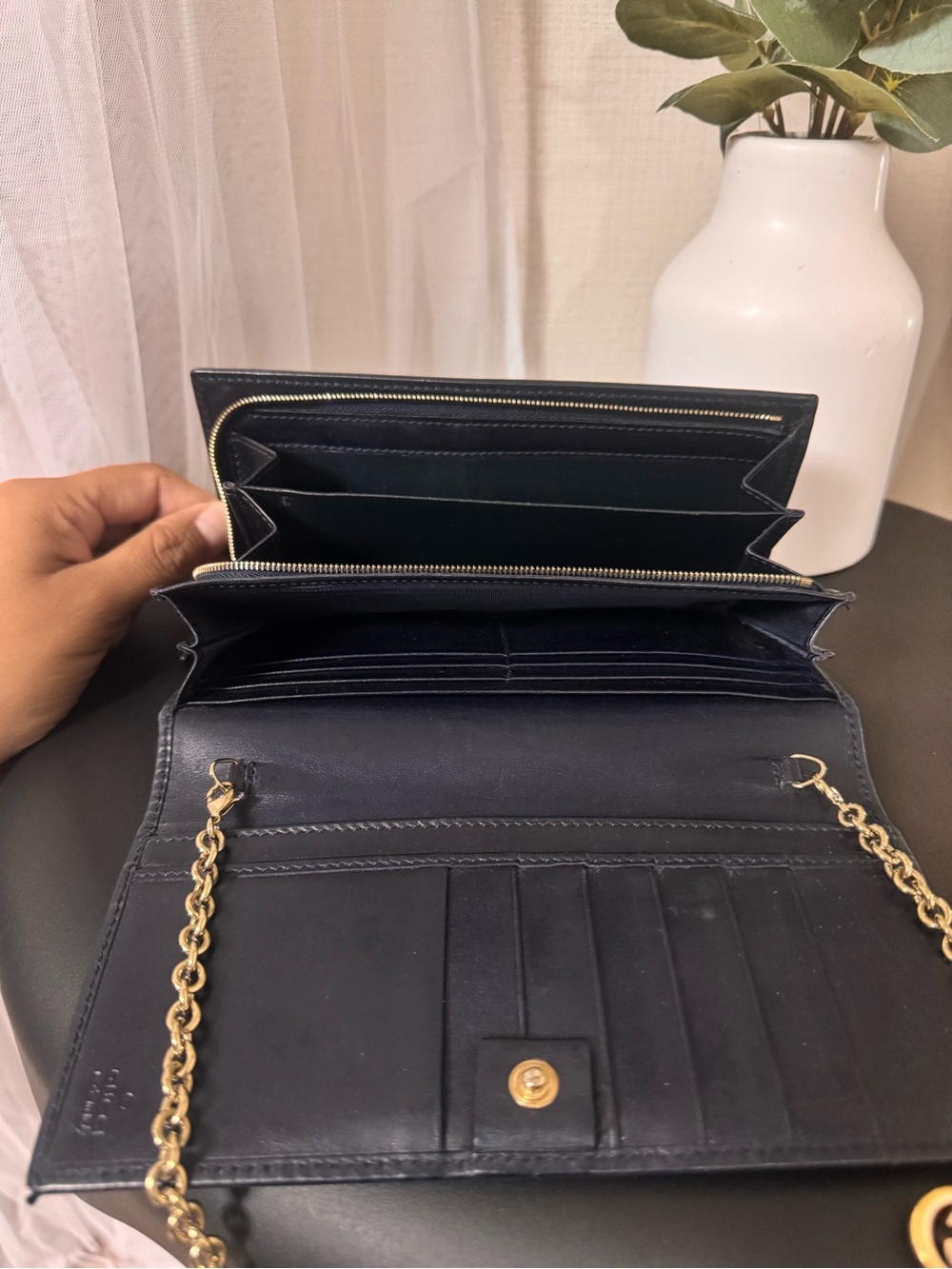 Gucci Navy GG Monogram Wallet on Chain - Picture 11 of 16